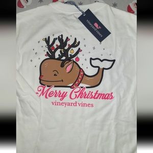 NWT Vineyard Vines Kids XL Reindeer Whale Longsleeved Shirt
